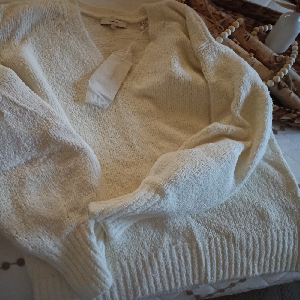 Vince White Fuzzy Sweater